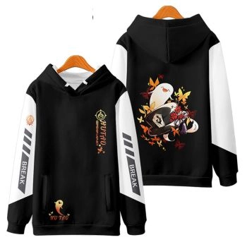 Personality Genshin Impact Hutao Anime Black White Hoodie