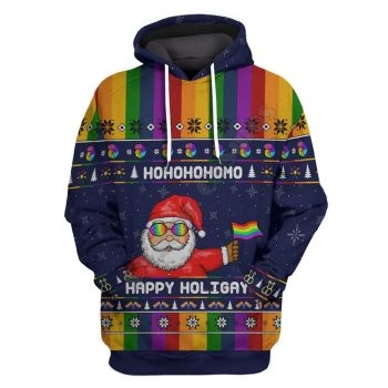  Street Style Colorful Santa Claus Pattern Christmas Hoodie