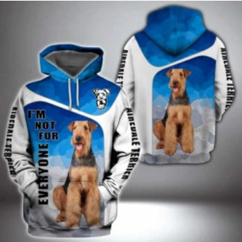 Loose And Fashion Blue White Dog Pattern Animals Hoodie