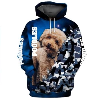 Classical  Blue Dog Pattern Animals Hoodie