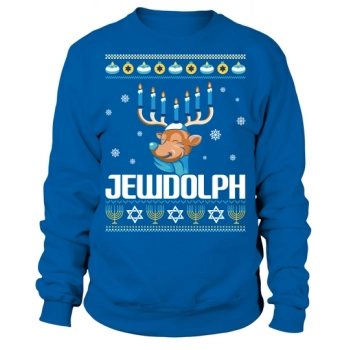 Merry Christmas Jewdolph Reindeer Hanukkah Christmas Sweatshirt