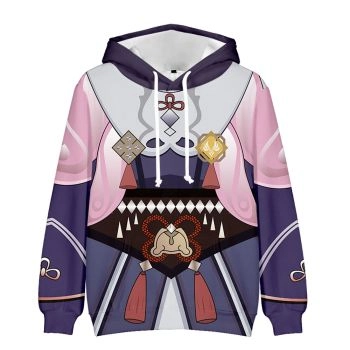 Cute Genshin Impact Kaedehara Kazuha Anmie Purple Hoodie