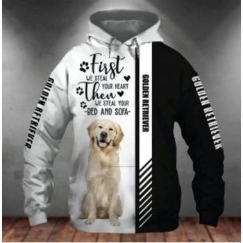 Oversize Black White Dog Pattern Animals Hoodie