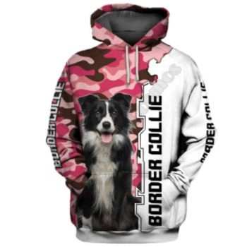  Street Pink White Dog Pattern Animals Hoodie