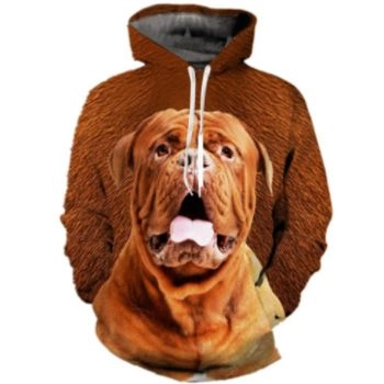 Popular And Vintage Brown Dog Pattern Animals Hoodie