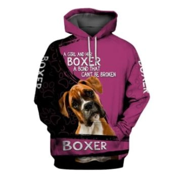  Vintage  Pink Black Dog Pattern Animals Hoodie