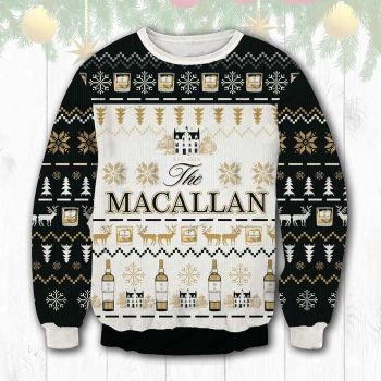 Macallan House 1824 Whiskey 3d Ugly Sweater Christmas