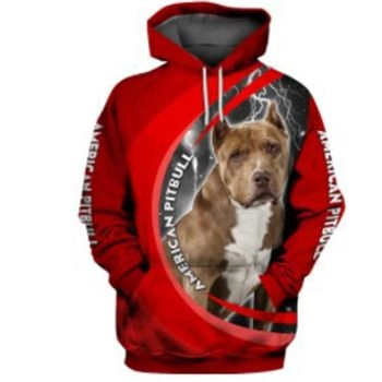 Vintage  Red Dog Pattern Animals Hoodie