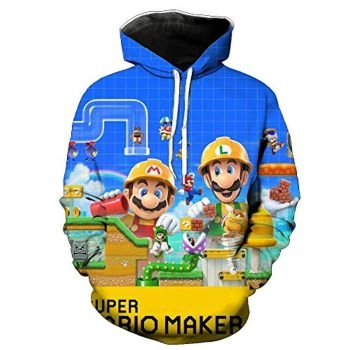 Mario Hoodie &#8211; Super Mario Market Mario Luigi 3D Full Print Drawstring Hooded Pullover Sweatshirt