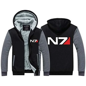Mass Effect Hoodie &#8211; N7 Fleeced Hooded Coat Jacket