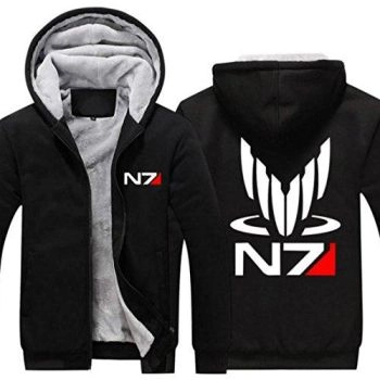 Mass Effect Hoodie &#8211; N7 Fleeced Hooded Coat Jacket
