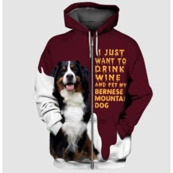 Precious And Cute Red Dog Pattern Animals Hoodie