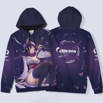 Comfortable Genshin Impact Raiden Shogun Anime Hoodie