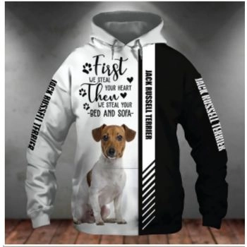 Pretty And Vintage  Black White Dog Pattern Animals Hoodie