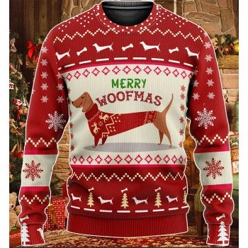 Merry WOOFMAS Christmas KNITTED Sweater