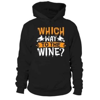 Which way to the wine Halloween Hoodies