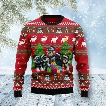 Miniature Schnauzer Family Snow Ugly Christmas Sweater Christmas Tshirt Hoodie Apparel,Christmas Ugly Sweater