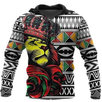Street Style Colorful Lion Pattern Tattoos Hoodie