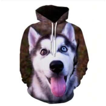 Loose Brown Dog Pattern Animals Hoodie
