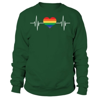 Beautiful LGBT Gay Pride Heartbeat Sweatshirt