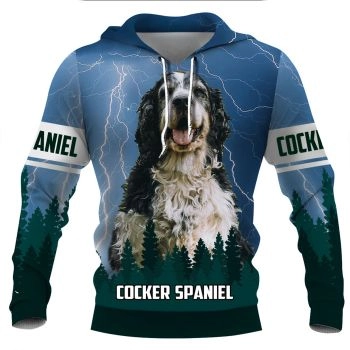 Fashion Blue Dog Pattern Animals Hoodie