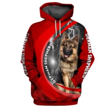 Popular Red Dog Pattern Animals Hoodie