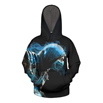 Mortal Kombat Hoodie &#8211; Black Scorpion Unisex 3D Print Pullover Drawstring Hoodiev