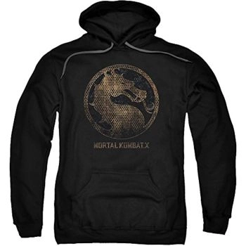 Mortal Kombat Hoodie &#8211; Metal Seal Game Logo 3D Print Black Pullover Drawstring Hoodie