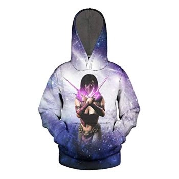 Mortal Kombat Hoodie &#8211; Mileena Light Purple Unisex 3D Print Pullover Drawstring Hoodie