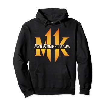 Mortal Kombat Hoodie &#8211; Mortal Kombat Pro Kompetition Logo 3D Print Black Pullover Drawstring Hoodie