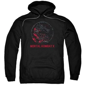 Mortal Kombat Hoodie &#8211; Mortal Kombat X Dragon Seal Logo 3D Print Black Pullover Drawstring Hoodie