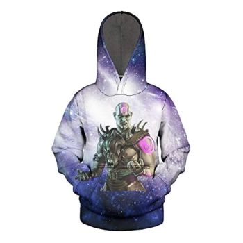 Mortal Kombat Hoodie &#8211; Unisex Quan Chi Light Purple 3D Print Pullover Drawstring Hoodie