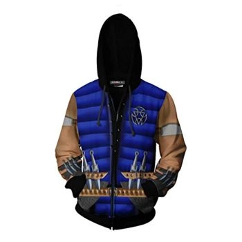 Mortal Kombat Zip Up Hooded Jacket &#8211; Sub-Zero Unisex 3D Print Drawstring Hoodie