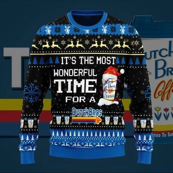 Most Wonderful Time For A Dutch Bros Christmas Sweater