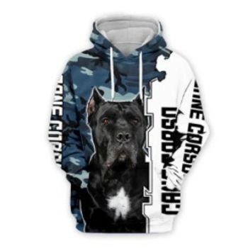 Gorgeous Blue White Dog Pattern Animals Hoodie