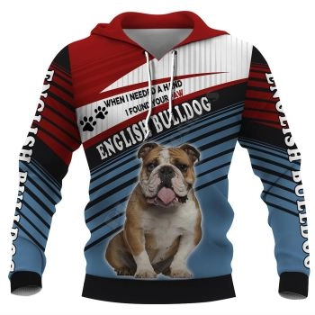 Precious And Cute Blue Red Dog Pattern Animals Hoodie