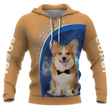 Loose Brown Dog Pattern Animals Hoodie