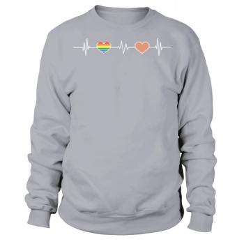 Rainbow Heartbeat LGBT Pride Sweatshirt