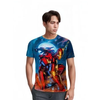 Show Your Love for the Genius Billionaire with this Blue Iron Man Face T-shirt