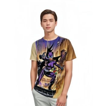 Batman X Catwoman: Mysterious Purple and Earthy Brown - Relaxed T-Shirt
