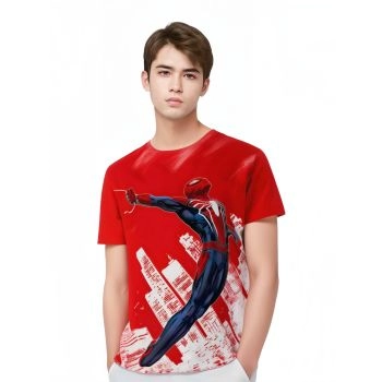 Icy Web-Slinger: Casual and Stylish Spider Man T-Shirt in Red