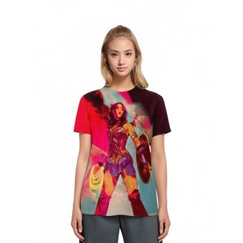 Action Packed - Wonder Woman Comic Strip T-Shirt in Bold Red