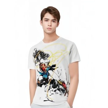 Cartoon Charm - Wonder Woman Cartoon T-Shirt in Crisp White