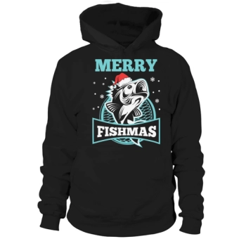 Merry Christmas Fishmas Funny Fishing Hoodies