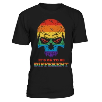 Skull Pride Rainbow Vintage Its ok to be different
