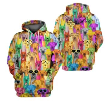  Classical  Colorful Dog Pattern Animals Hoodie