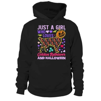 Just a Girl Who Loves Golden Retrievers and Halloween Funny Hoodies