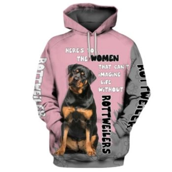  Fashion Pink Dog Pattern Animals Hoodie