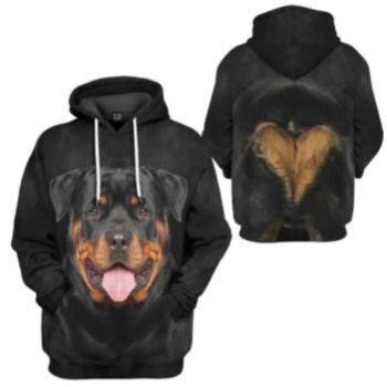  Loose Black Dog Pattern Animals Hoodie