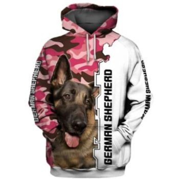 Popular And Vintage Pink White Dog Pattern Animals Hoodie